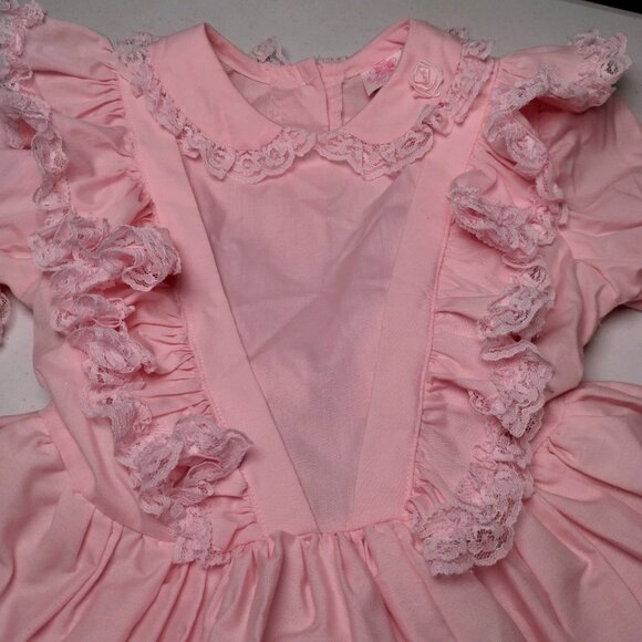 Vintage Miss Quality Pageant Dress 6X Pink Lace Ruffled Frilly Coquette Babydoll - Picture 11 of 16